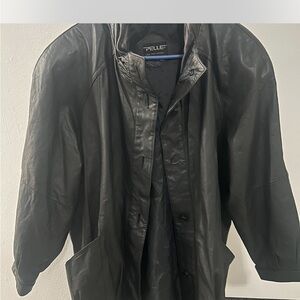Elle Men's Black Leather Coat